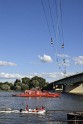 Koelner Seilbahn Gondel blieb haengen Koeln Linksrheinisch P456